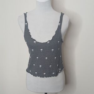 PINK Victorias Secret Grey Palmtree Crop Tank Top Size XS